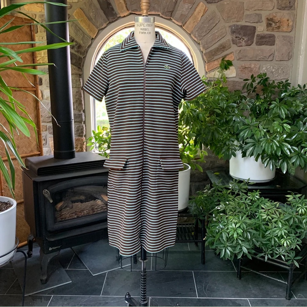 Vintage Chemise Lacoste Striped Double Knit Dress